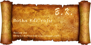 Botka Károly névjegykártya