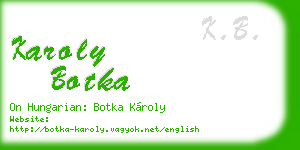 karoly botka business card