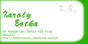 karoly botka business card